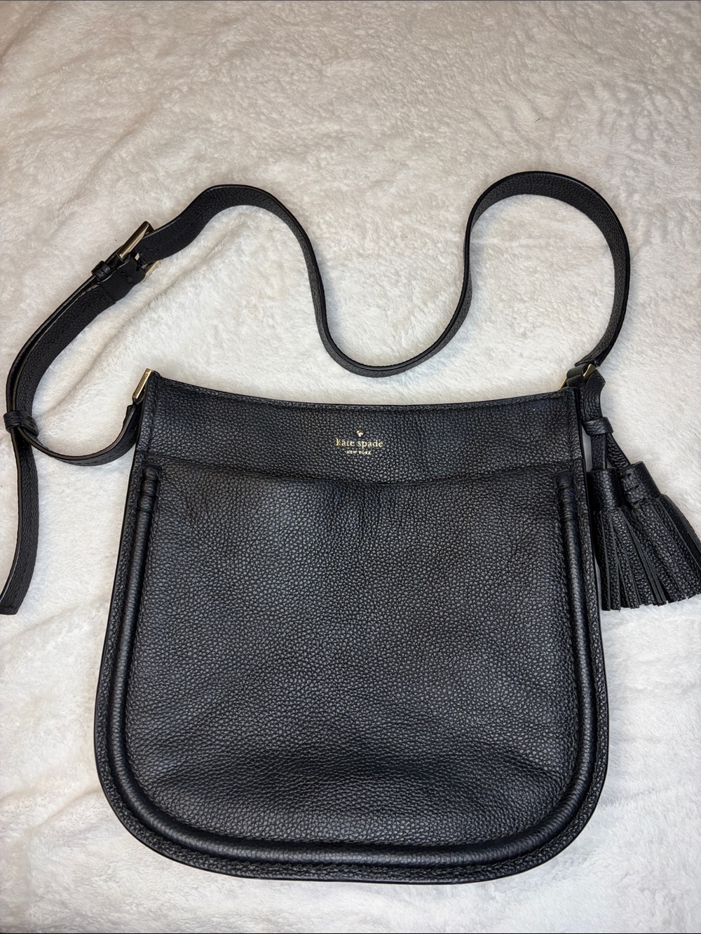Kate Spade Black Pebbled Leather Crossbody Bag